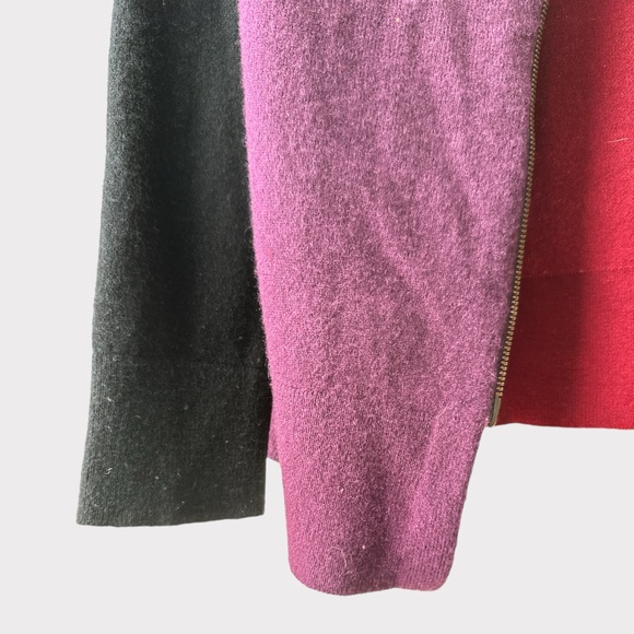 Ply Cashmere Brand 100% Cashmere Back Zip Sweater, Size M, Burgundy Purple - Picture 5 of 10